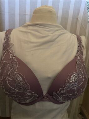 Cacique Mauve Lace-Trim Push-Up Bra